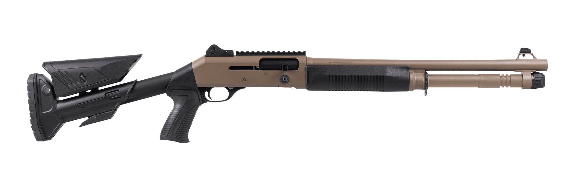 МП Полуавтоматическое инерционное ружьё Typhoon T4 Compact, FDE, 7+1, кал. 12/76
