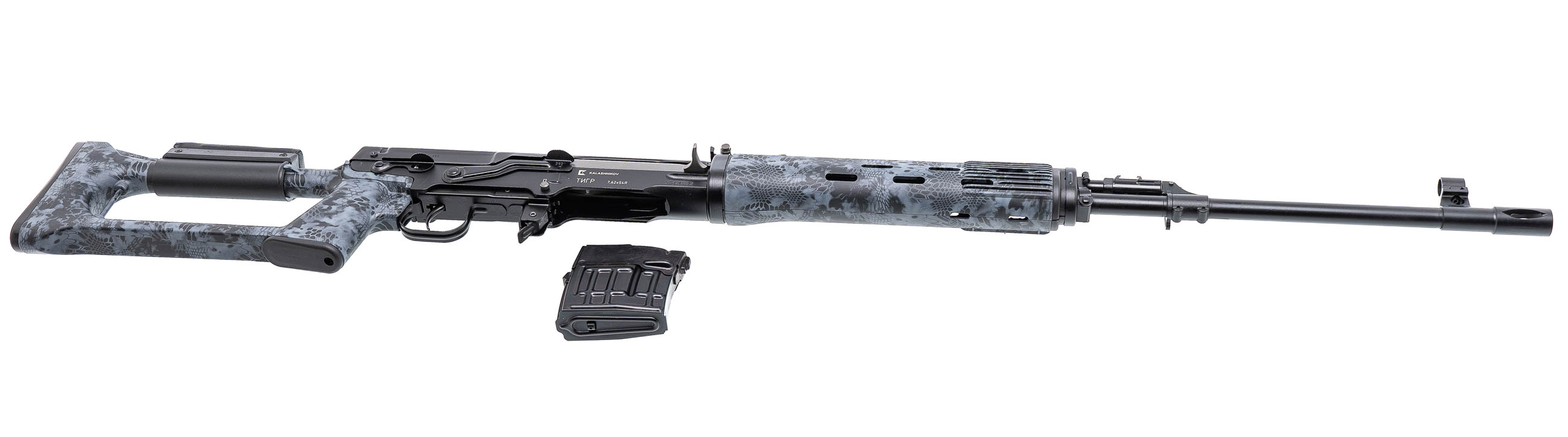Карабин Тигр исп.01 р/пщ Камуфляж Криптек черный 620мм