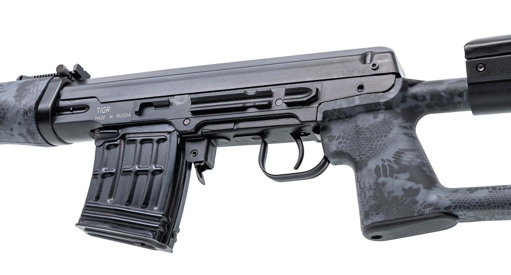 Карабин Тигр исп.01 пластик по типу СВД Камуфляж Криптек черный 620мм