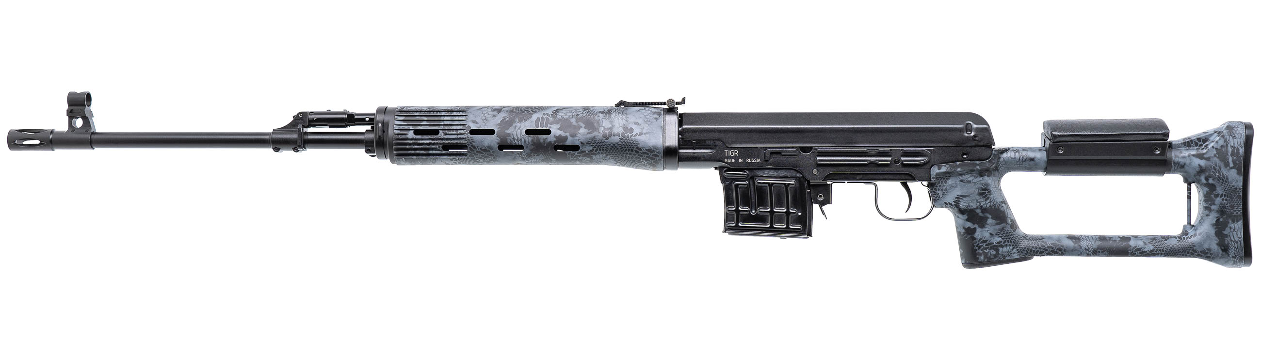 Карабин Тигр исп.01 р/пщ Камуфляж Криптек черный 620мм