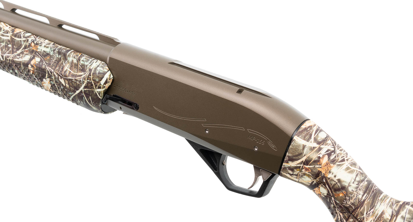 Ружье ИР Baikal МР 155 12х76 Русич плс камуфляж Камыш зеленый Soft Touch 625мм