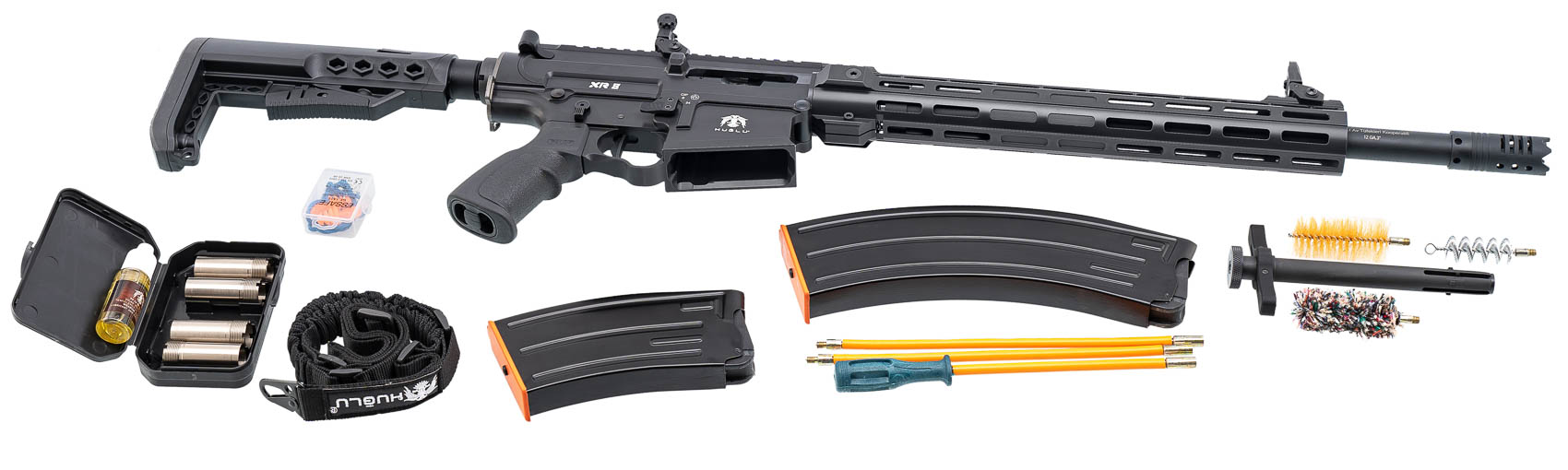 МП HUGLU XR 8 Black Tactical Semi 12/76 mobile choke&muzzle break, маг. 5 и10-за